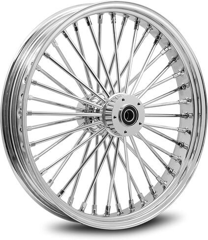 23X3.5 Fat 40 Stainless Spoke/Nipple For Harley Touring Bagger 2000-2007 1" Front Wheel (1-3 All Chrome - Black Wall Tire) in Saudi Arabia