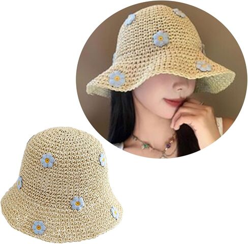 Lovely Straw Hat with Floral Design Offer Great Sun Coverage for Casual City Walks and More in Saudi Arabia