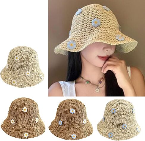 Lovely Straw Hat with Floral Design Offer Great Sun Coverage for Casual City Walks and More in Saudi Arabia