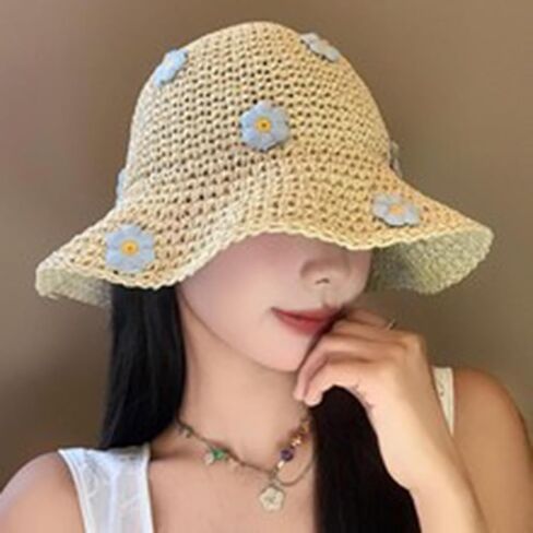 Lovely Straw Hat with Floral Design Offer Great Sun Coverage for Casual City Walks and More in Saudi Arabia