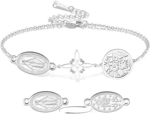 VASSAGO Virgin Mary Bracelet Witches Knot Tetragrammaton Pentagram Bracelet Celtic Knot Pendant Triple Protection Witchcraft Pagan Amulet Christian Jewerly for Women Men in Saudi Arabia