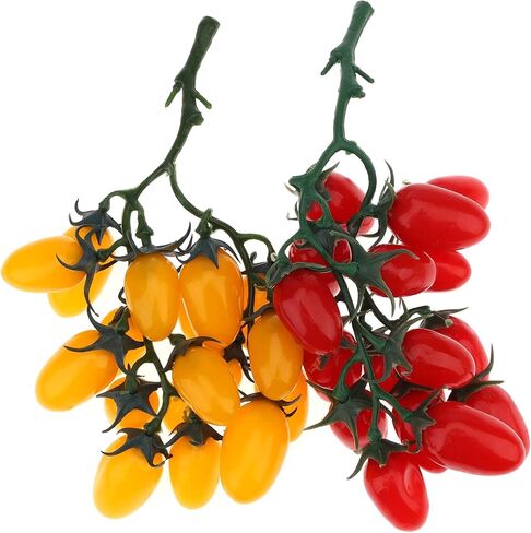 Gresorth 2 Pack Artificial Red Cherry Tomatoes Decoration Fake Tomato Home Kitchen Party Christmas Display in Saudi Arabia