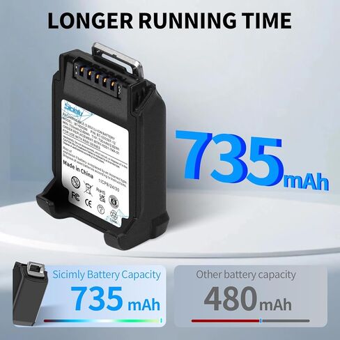 10PACK 735mAh RS5100 Battery Replacement,for Zebra Scanner RS51 RS5100 RSBT5 RS61 RS6100 BT-000397 BT-000398 RS61B0 RS61C0 RS51B0 RS51C0 BTRY-RS51-7MA-01. in Kuwait