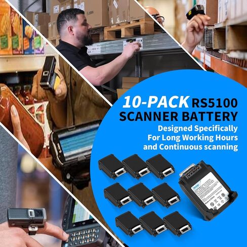 10PACK 735mAh RS5100 Battery Replacement,for Zebra Scanner RS51 RS5100 RSBT5 RS61 RS6100 BT-000397 BT-000398 RS61B0 RS61C0 RS51B0 RS51C0 BTRY-RS51-7MA-01. in Kuwait