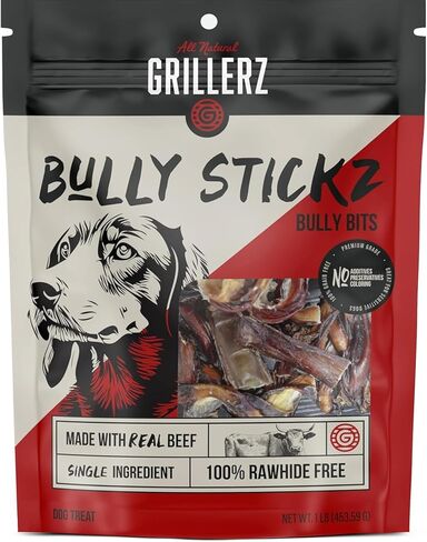 قطع الفتوة من جريليرز، كيس 1/2 رطل، 8 أونصة، علاج طبيعي للكلاب لجميع السلالات، مضغ للكلاب من أجل أسنان صحية in Kuwait