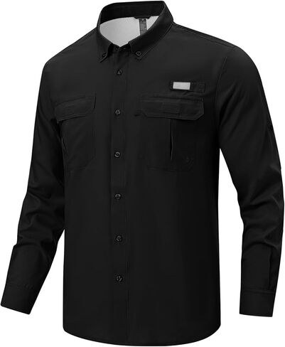 TBMPOY Men's Long Sleeve Fishing Shirts UPF 50+ Sun Protection Hiking Work Shirt Lightweight Button Down Shirts with Pockets in Saudi Arabia
