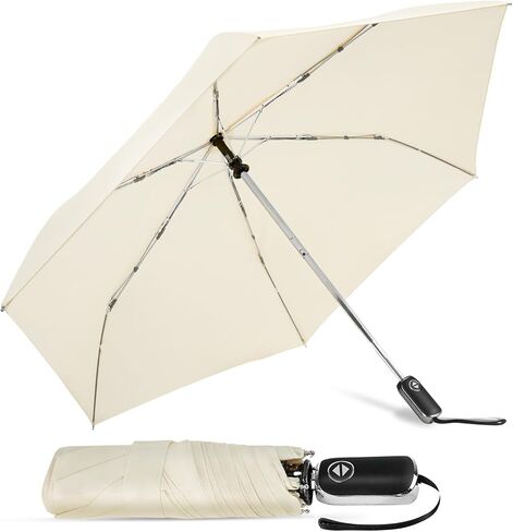 Mini Travel Umbrella Automatic - Flat Portable Collapsible Umbrellas Lightweight Strong Compact Umbrella for Rain in Saudi Arabia