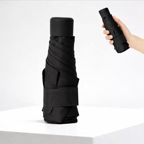 Compact Umbrella for Men or Women Travel – Ultra-Light 5-Fold 6-Rib Mini Capsule Umbrella for Sun & Rain, off to College (Multiple Colors) in Saudi Arabia
