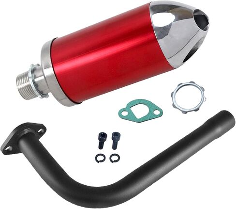 Exhaust Muffler Kit Black For Coleman Powersports CT200U BT200X KT196 MB200,For Honda GX160 GX200，For Predator 212cc 196cc/6.5HP Gas Mini Bike Go Kart Performance Parts Red in Saudi Arabia