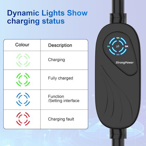Level 1 & Level 2 EV Charger, J1772 Electric Vehicle Portable Charger with 25FT Cable and NEMA 6-20 Plug NEMA 5-15 Adapter for Household Socket,ETL Certified, Home EV Charging Station 8-16A /110-240V in Saudi Arabia