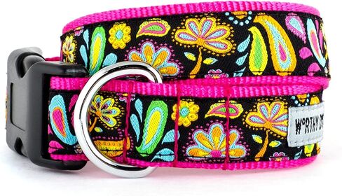 The Worthy Dog Gumball Purple Polka Stylish & Durable Nylon Dog Collars, Adjustable Strong Buckle - Medium, Purple in Saudi Arabia