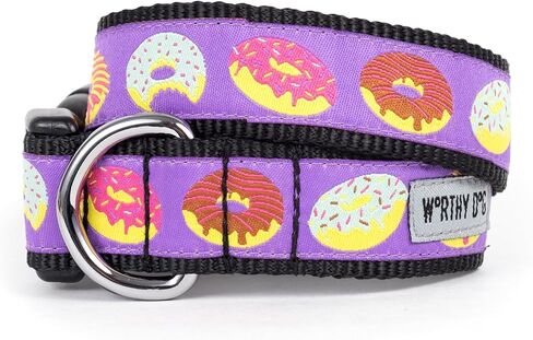 The Worthy Dog Gumball Purple Polka Stylish & Durable Nylon Dog Collars, Adjustable Strong Buckle - Medium, Purple in Saudi Arabia