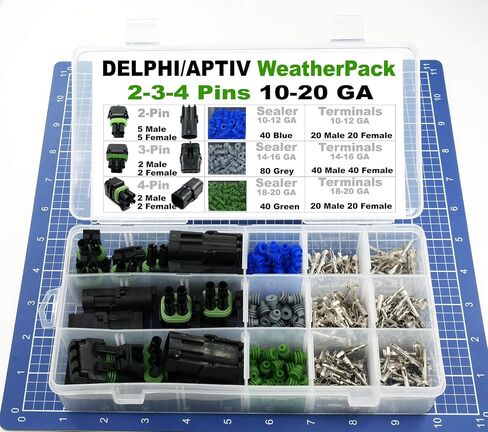 338pcs 2, 3,4 Pin Weatherpack, 20 Amp Terminal Kit 10-20 in Saudi Arabia