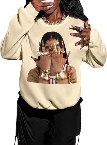 Women's Cartoon Graphic Sweatshirts Crew Neck Long Sleeve Pullover Sweatshirts Fall Tops in Saudi Arabia