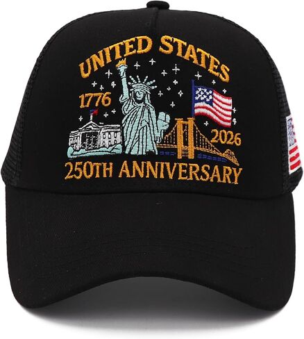250 Anniversary USA Hat|250th Anniversary USA hat|1776-2026 Embroidery Patriots Hat Mesh-Back Cap for Men Women in Saudi Arabia