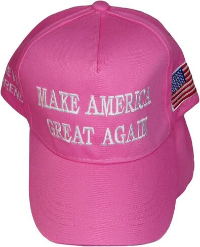 Trade Winds Make America Great Again Trump Never Surrender Pink Cotton Embroidered Cap Hat in Saudi Arabia
