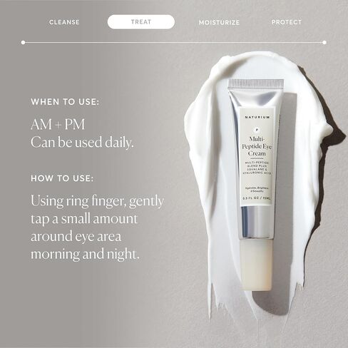Naturium Multi-Peptide Eye Cream, Smoothing & Anti-Aging Skincare, with Squalene & Hyaluronic Acid, 0.5 oz in Kuwait