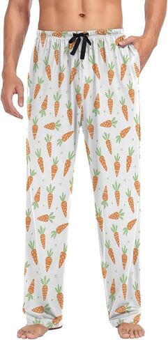 Carrot Easter Men's Pajama Pants Comfy Mens Lounge Pants with Pockets Mens Pants pj Bottoms，Gifts for Men in Saudi Arabia