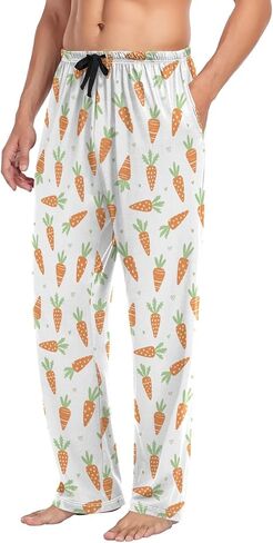 Carrot Easter Men's Pajama Pants Comfy Mens Lounge Pants with Pockets Mens Pants pj Bottoms，Gifts for Men in Saudi Arabia