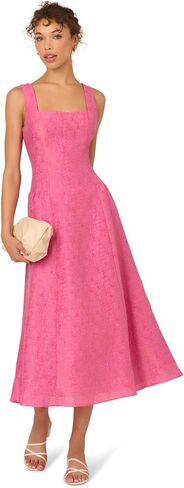 Adrianna Papell Textured Jacq Midi Dress, Geranium in Saudi Arabia