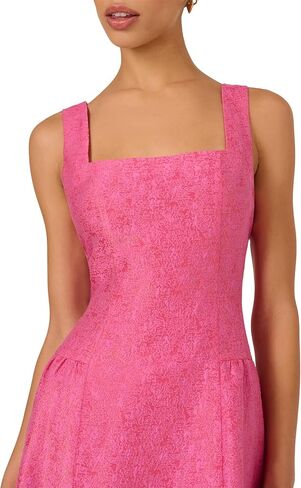 Adrianna Papell Textured Jacq Midi Dress, Geranium in Saudi Arabia