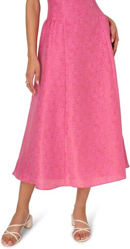 Adrianna Papell Textured Jacq Midi Dress, Geranium in Saudi Arabia