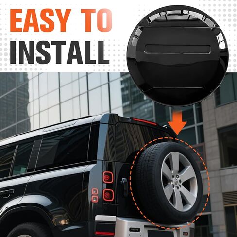 Spare Tire Cover for Land Rover Defender 90 110 130 - ABS Plastic Wheel Protector Fits 2020-2025 Models Tyre Protective Cover in Saudi Arabia