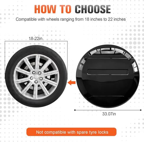 Spare Tire Cover for Land Rover Defender 90 110 130 - ABS Plastic Wheel Protector Fits 2020-2025 Models Tyre Protective Cover in Saudi Arabia