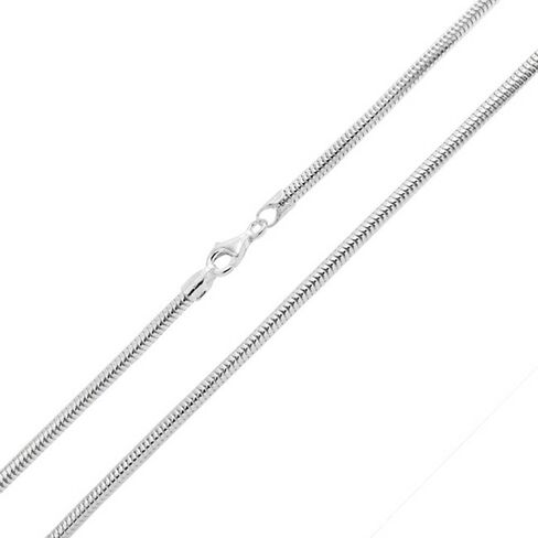 3mm solid sterling silver 925 Italian round SNAKE CHAIN necklace bracelet anklet with lobster claw clasp fits Pandora charms - 15, 20, 25, 30, 35, 40, 45, 50, 55, 60, 65, 70, 75, 80, 85, 90, 95, 100cm in Saudi Arabia