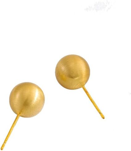 14K Gold Ball Stud Earring,Brushed Gold Matte Ball Stud Earrings for Women,Douable Gold Brushed Ball Earrings,Minimalist Gold Stud Earrings Fashion Classic Trendy Jewelry Gift in Saudi Arabia