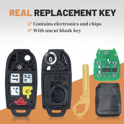 KEYECU Car Key Fob Replacement for Volvo S60 S80 V70 XC70 XC90 2004-2015 FCC ID: LQNP2T-APU Smart Remote Control Keyfob 5 Buttons 315MHz ID48 Chip in Saudi Arabia