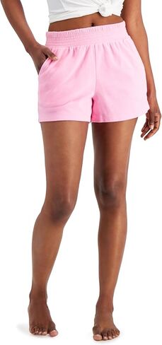 شورت نسائي من Jenni بخصر مكشكش من قماش تيري باللون الوردي الدافئ L in Kuwait