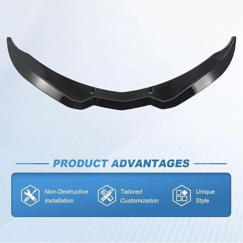 Gloss Black Front Bumper Lip Compatible with Corvette C7 2014-2019, Front Splitter Protector Body Kit in Saudi Arabia