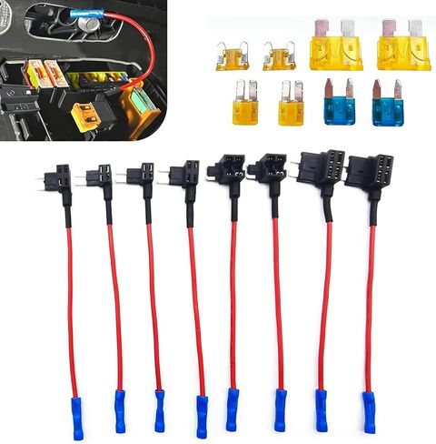 8 PCS Car Fuse Taps, Add-a-circuit Fuse Tap Adapter Kit, 12 V Dual Slots Low Voltage Adapter, Mini & Low Profile & Micro 2 & ATO 4 Types for Most Cars Trucks Boats (Multicolored) in Saudi Arabia