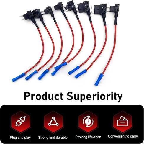 8 PCS Car Fuse Taps, Add-a-circuit Fuse Tap Adapter Kit, 12 V Dual Slots Low Voltage Adapter, Mini & Low Profile & Micro 2 & ATO 4 Types for Most Cars Trucks Boats (Multicolored) in Saudi Arabia