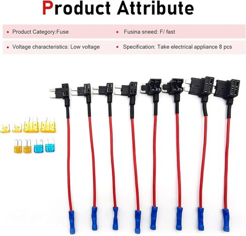 8 PCS Car Fuse Taps, Add-a-circuit Fuse Tap Adapter Kit, 12 V Dual Slots Low Voltage Adapter, Mini & Low Profile & Micro 2 & ATO 4 Types for Most Cars Trucks Boats (Multicolored) in Saudi Arabia