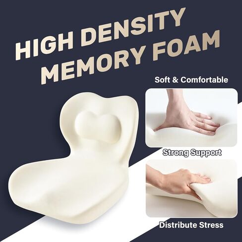 Coverado Car Seat Cushion and Lumbar Support Pillow One Piece, Memory Foam Ergonomic Back Support Driving Seat Cushion for Back Pain, Non-Slip Washable Cushion for Car, Driver, Office in Saudi Arabia