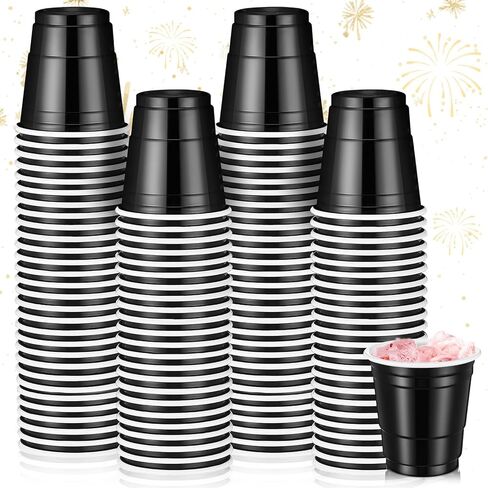 Roshtia 100 Pack 2 oz Graduation Plastic Shot Cups, Mini Disposable Shot Glasses 2 oz Small Plastic Cups for Wedding, Graduation Party, Beer Taste Serving, Snacks(Multi Colors) in Kuwait
