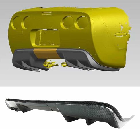 3PCS Rear Bumper Diffuser for Chevy Corvette C5 1997-2004 Add-On PP Plastic Body Kit (Glossy Black) in Saudi Arabia