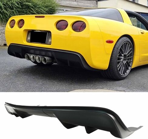 3PCS Rear Bumper Diffuser for Chevy Corvette C5 1997-2004 Add-On PP Plastic Body Kit (Glossy Black) in Saudi Arabia