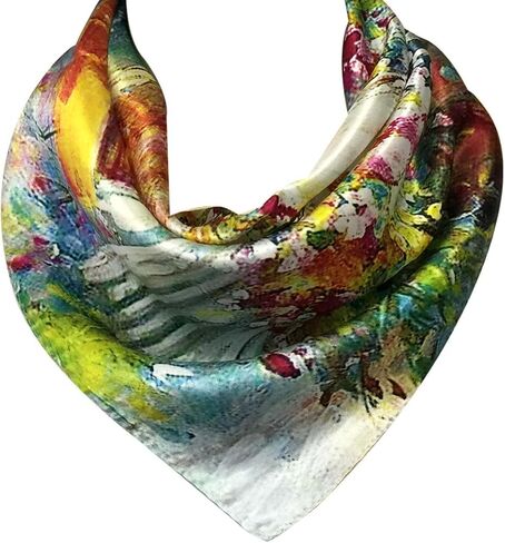 Bowbear Women’s 100% Charmeuse Oil Painting Neckerchief Scarf in Saudi Arabia