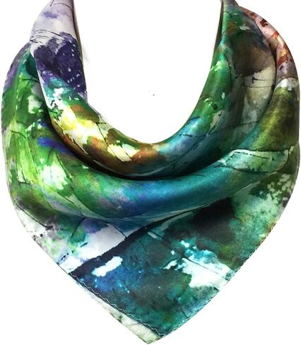 Bowbear Women’s 100% Charmeuse Oil Painting Neckerchief Scarf in Saudi Arabia