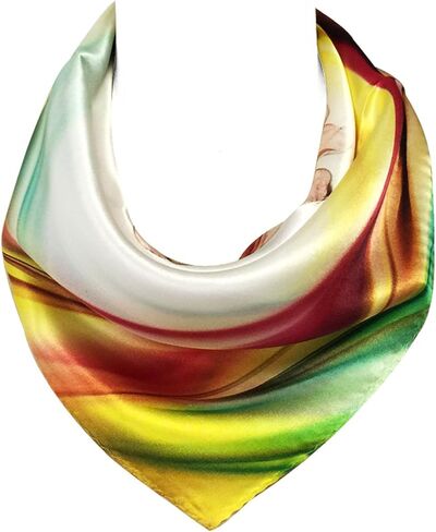 Bowbear Women’s 100% Charmeuse Oil Painting Neckerchief Scarf in Saudi Arabia