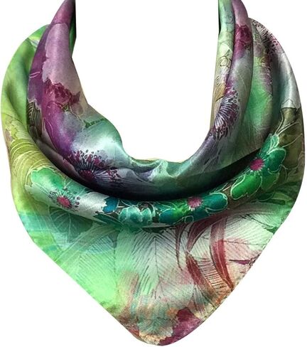Bowbear Women’s 100% Charmeuse Oil Painting Neckerchief Scarf in Saudi Arabia
