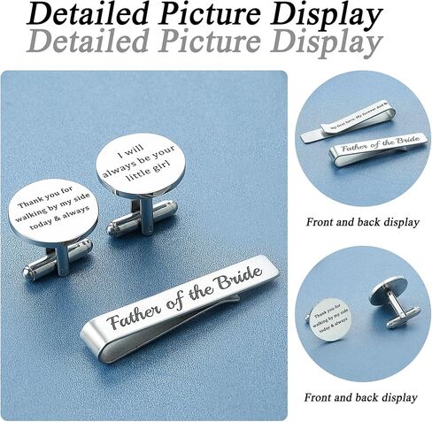 مجموعة هدايا والد العروس من LIUANAN مشبك ربطة عنق/شريط وأزرار أكمام للرجال تذكار للأب هدية امتنان من الابنة إلى الأب in Kuwait