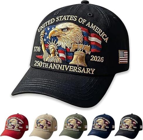 250 Anniversary USA Hat, USA 250th Anniversary Celebration Hat, Adjustable Retro Bald Eagle Patriotic Cap for Men Women in Saudi Arabia