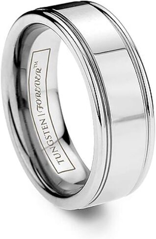 Ardent Grooved Tungsten Wedding Band 6mm in Kuwait