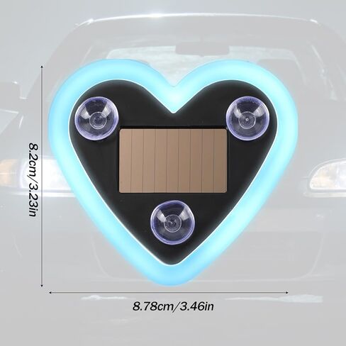 Solar-Powered Heart-Shaped Neon Led Light, Multi-Mode Car Window Wireless Led Ambient Light with Silicone Suction Cup & Charging Cable Accessories for Christmas Valentine or Anniversary in Saudi Arabia