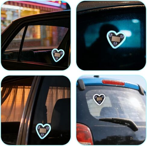 Solar-Powered Heart-Shaped Neon Led Light, Multi-Mode Car Window Wireless Led Ambient Light with Silicone Suction Cup & Charging Cable Accessories for Christmas Valentine or Anniversary in Saudi Arabia