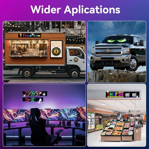 LED Sign - APP Control Scrolling&Stationary Display DIY Programmable Custom Sign Waterproof Flexible USB 5V for Window Ads,Parties Weddings Store Bar Hotel NEMGOME (Black, 27x5in) in Saudi Arabia